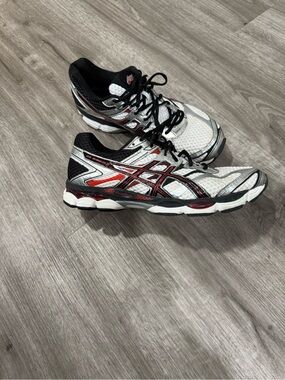 ASICS Men’s Athletic Shoes in White, Black & Red